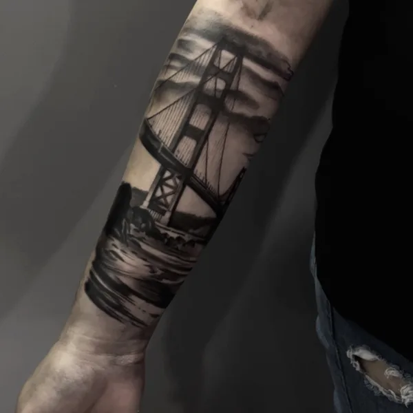 Trash Polka tattoo by Polina Cohen in San Francisco