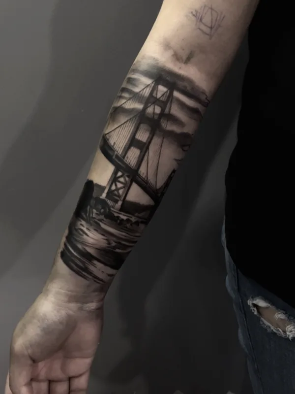 Trash Polka tattoo by Polina Cohen in San Francisco