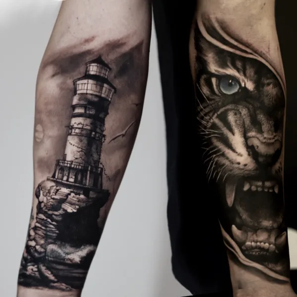 Trash Polka tattoo by Polina Cohen in San Francisco