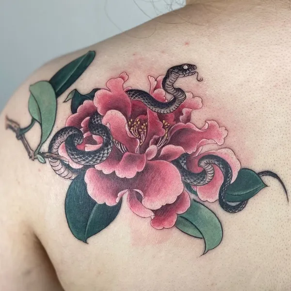 Watercolor tattoo by Jingxi Gu in Los Angeles
