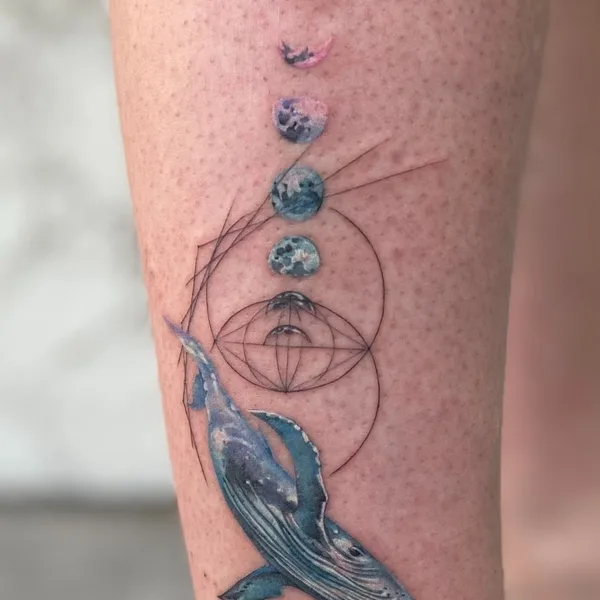 Watercolor tattoo by Jingxi Gu in Los Angeles