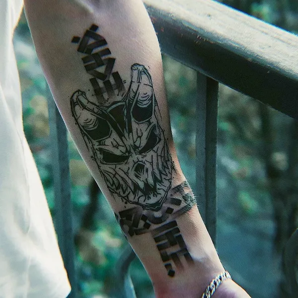 Abstract tattoo by Nikita Zudov in Тула