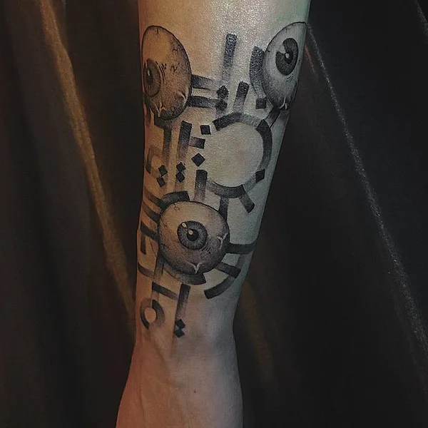 Abstract tattoo by Nikita Zudov in Тула