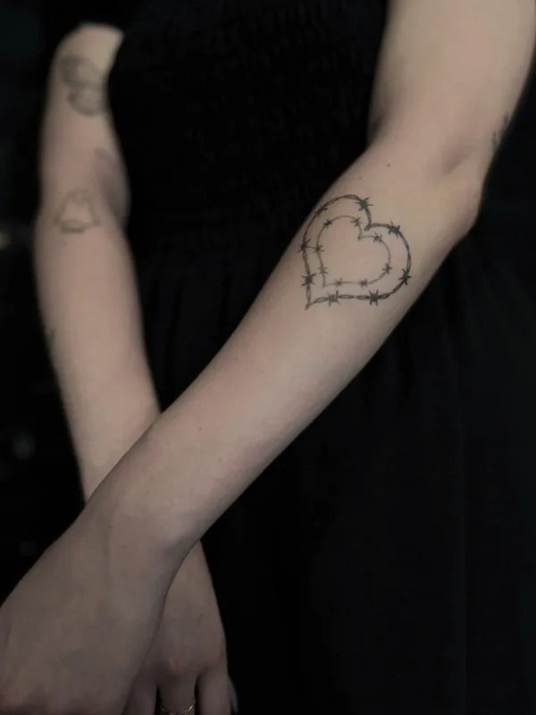 female black linework tattoo on forearm #60793 | Tattoo Artist Андрей Андрюхинский