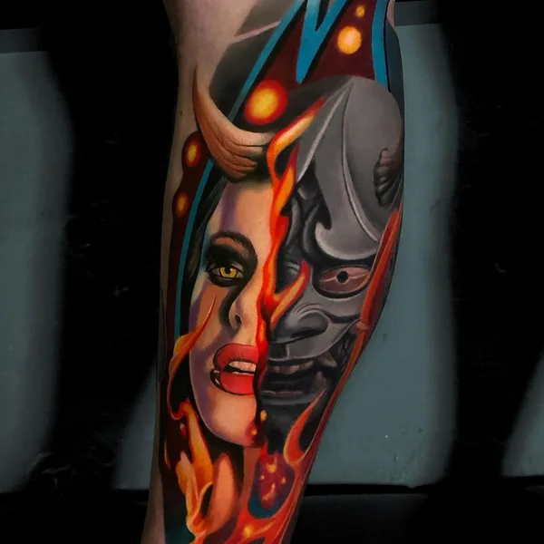 Illustrative tattoo by Денис Комаров in Moscow