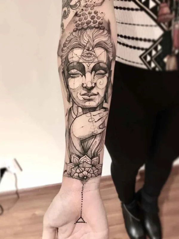black and grey blackwork 타투 부위 forearm #12428 | 타투이스트 Lincoln Lima