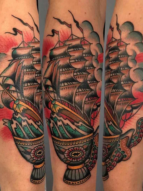 color traditional татуировка на forearm #16502 | Тату мастер Дмитрий Речной