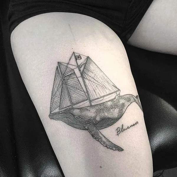 Дотворк tattoo by Olivier Casault in Montréal