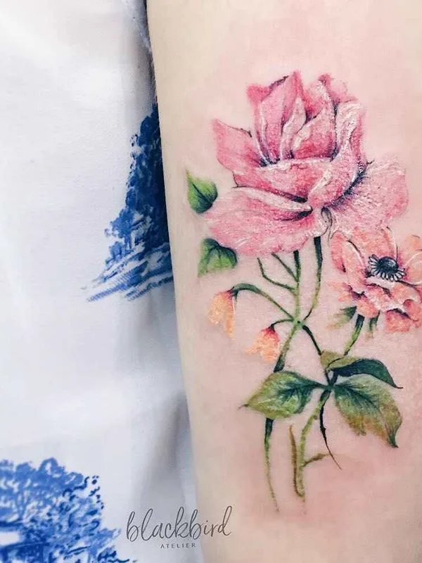 female color watercolor tattoo on forearm #11986 | Tattoo Artist Luiza Oliveira