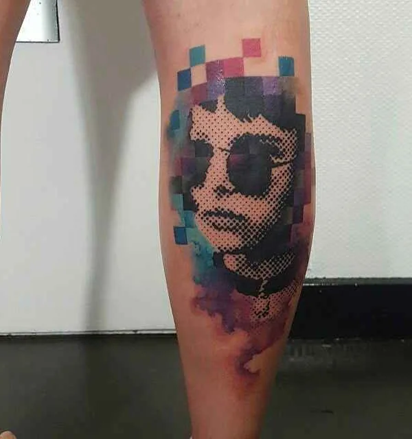 color pop art татуировка на calf #16633 | Тату мастер Guillaume Smash