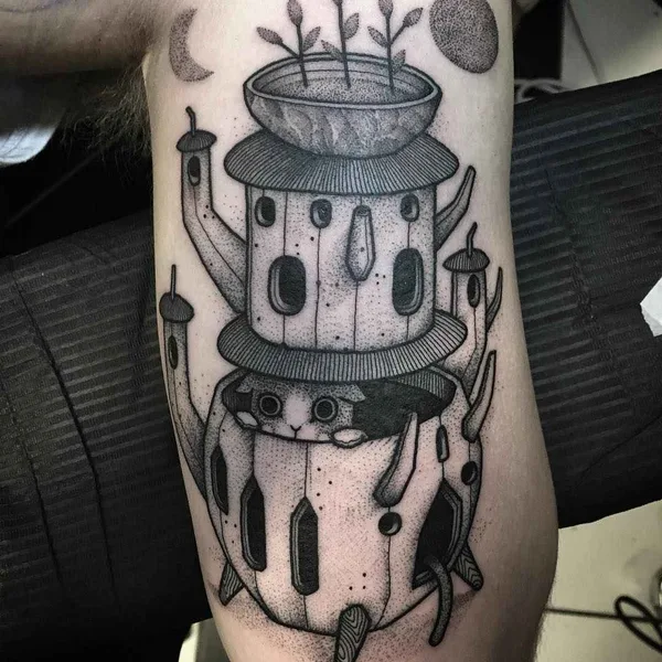 Graphic tattoo by William Steiner-Pacheco in Stockholm
