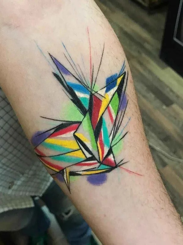 color abstract tatouage sur forearm #13513 | Artiste tatoueur Sebastian Barone