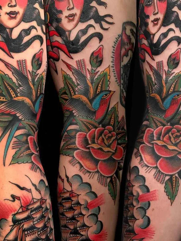 color traditional татуировка на forearm #16499 | Тату мастер Дмитрий Речной