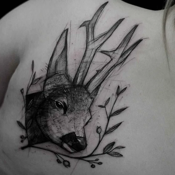 Sketch tattoo by Kamil Mokot in Berlin