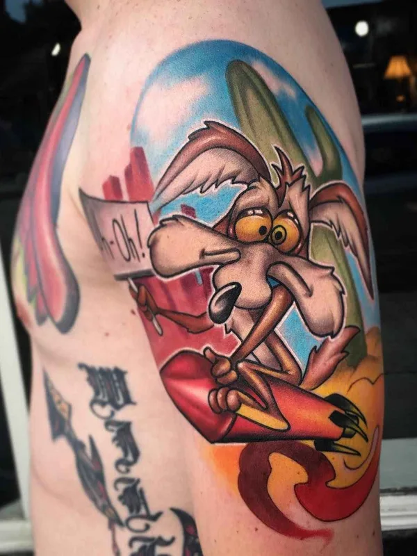 color cartoon tattoo on shoulder #12112 | Tattoo Artist Josh Herman