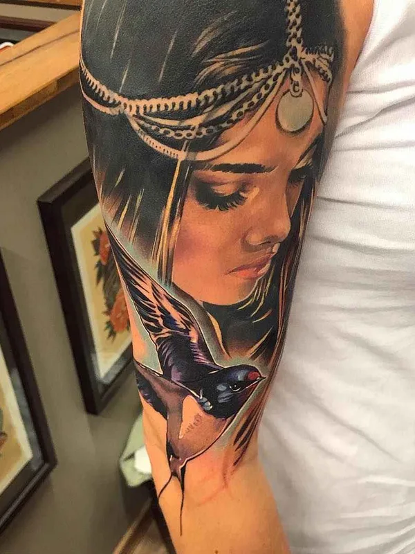 female color realism 纹身 在 full sleeve #13922 | 纹身师 Robi Pena