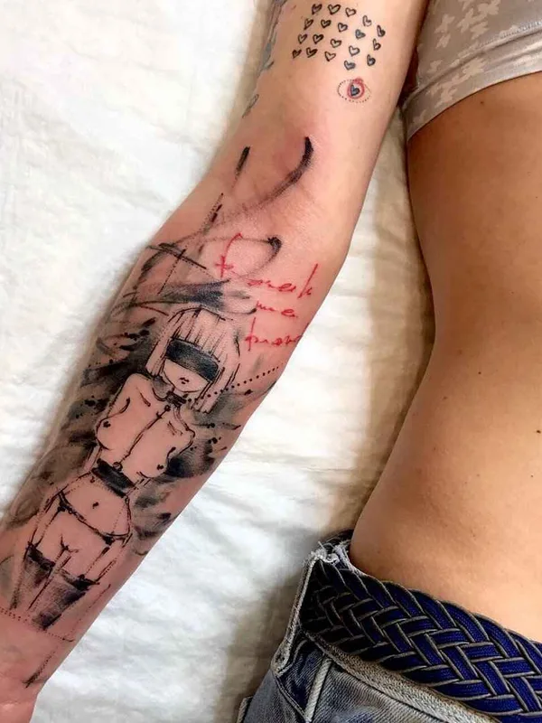 female black and grey sketch tattoo on forearm #12816 | Tattoo Artist Алексей Платунов