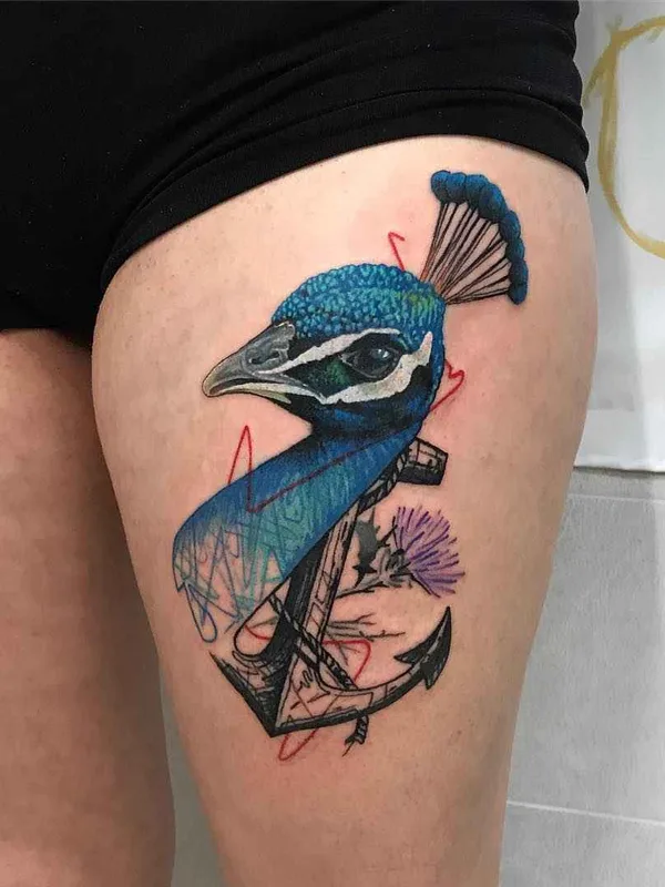 color illustrative Tatuaggio su thigh #12353 | Tatuatore Rafal Makarow