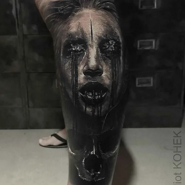 Horror tattoo by Eliot Kohek in Annecy
