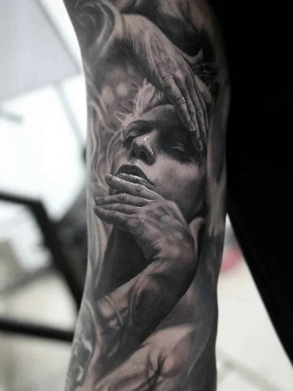female black and grey realism Tatuagem em forearm #15334 | Tatuador Stefano Alcantara