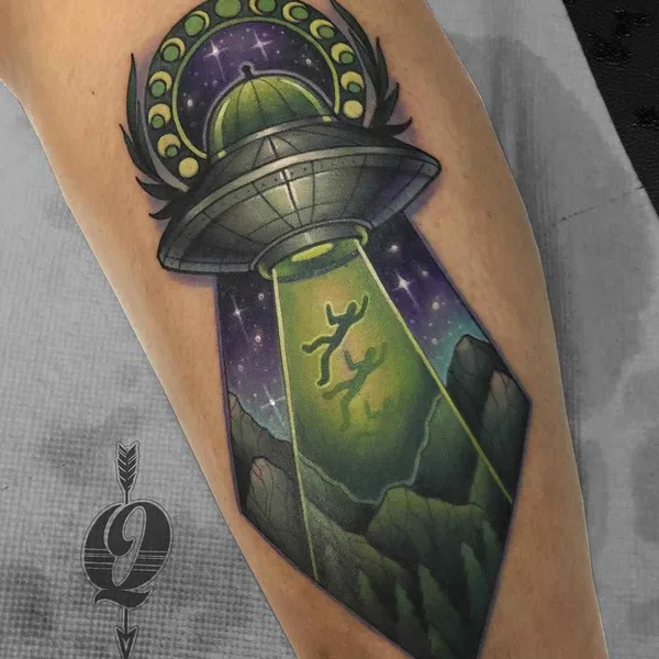 Нью Скул tattoo by Evan Qualls