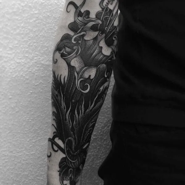 engraving tattoo by Alexander Grim in Praha