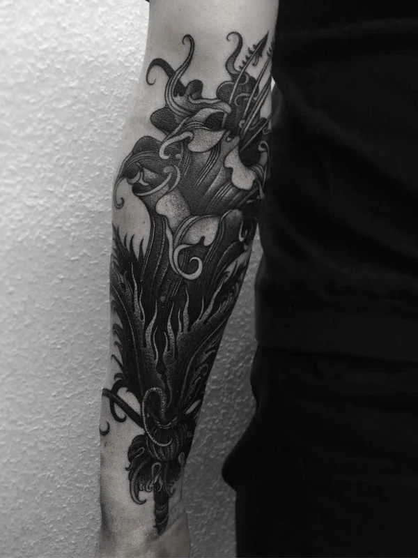 engraving tattoo by Alexander Grim in Praha
