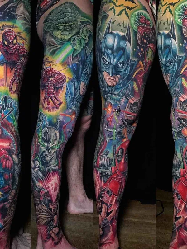 color realism татуировка на full leg #17424 | Тату мастер Derek Turcotte
