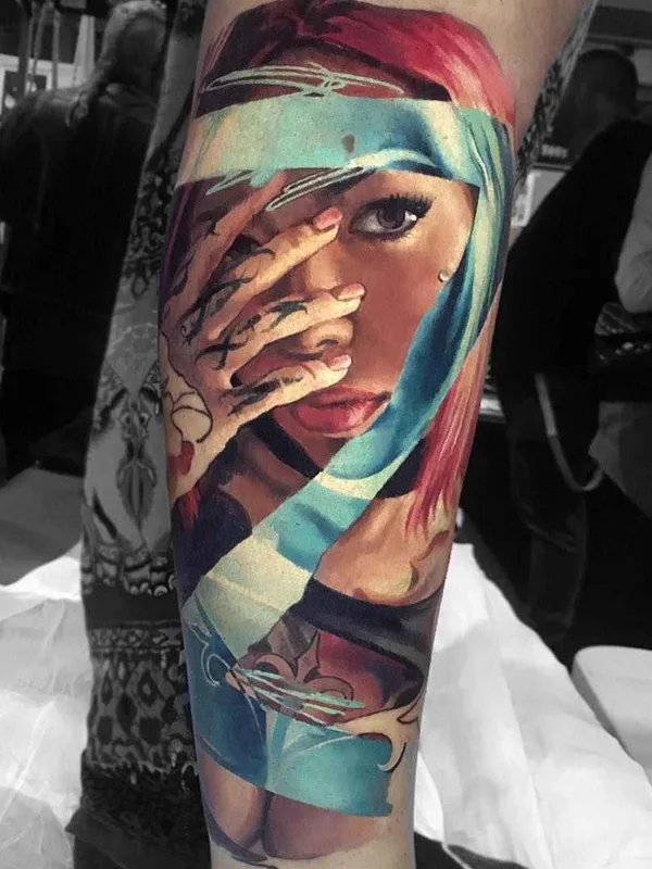 Portrait tattoo by Валентина Рябова in New York City