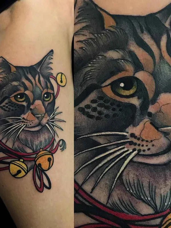 color neo traditional tatouage sur thigh #17490 | Artiste tatoueur Giulia Bongiovanni