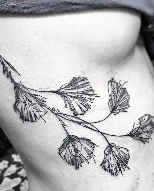 black linework татуировка на ribcage #27496 | Тату мастер Igor Kononov