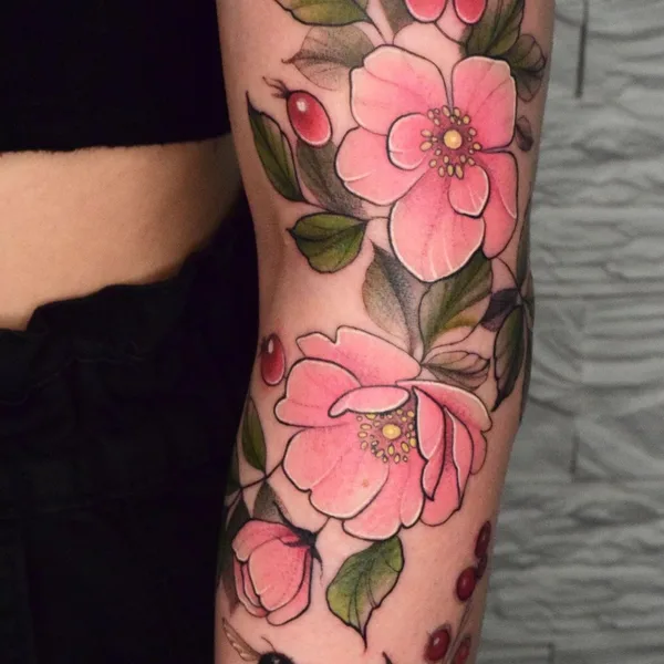 Botanical tattoo by Рита Ламбер in Нижний Новгород