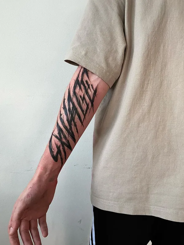black blackwork татуировка на forearm #48873 | Тату мастер Сергей Чернышев