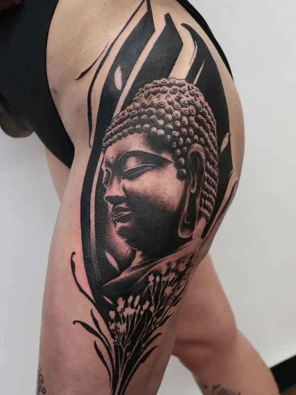 Botanical tattoo by Jordan Corneil in Lyon