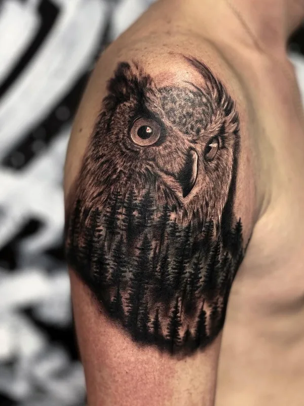 black and grey realism Tatuaggio su shoulder #52175 | Tatuatore Савелий Шустовъ