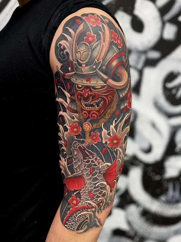 color japanese Tatuaggio su full sleeve #52177 | Tatuatore Савелий Шустовъ