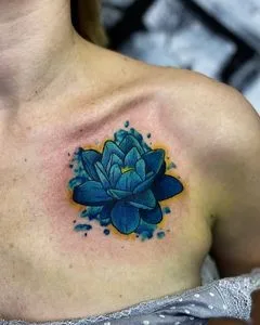 female color watercolor Tatuaggio su chest #52171 | Tatuatore Савелий Шустовъ