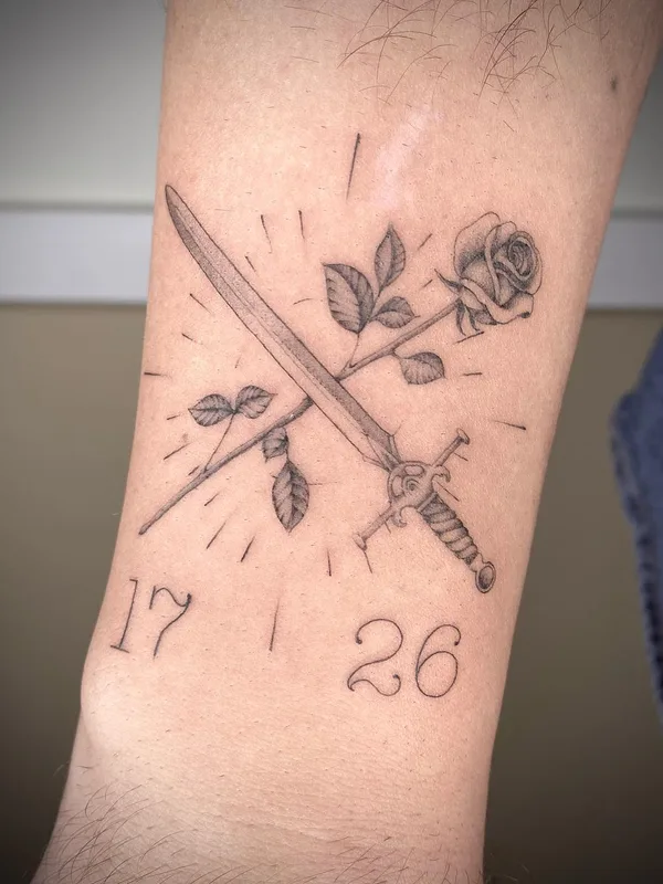 black and grey fineline Tatuagem em forearm #52189 | Tatuador Ксения Антонова