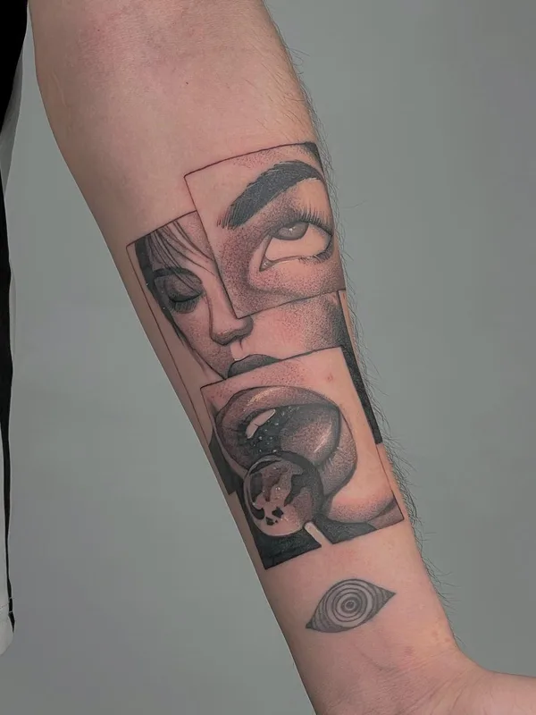 black and grey sketch Tatuaggio su forearm #52277 | Tatuatore Диана Вейцман