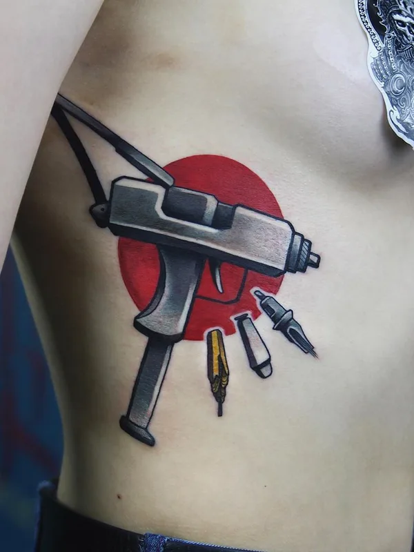 color illustrative tattoo on ribcage #35548 | Tattoo Artist Югин Жёстко
