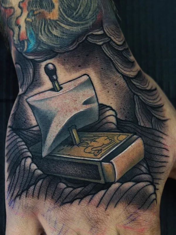 color illustrative tattoo on back of hand #35551 | Tattoo Artist Югин Жёстко