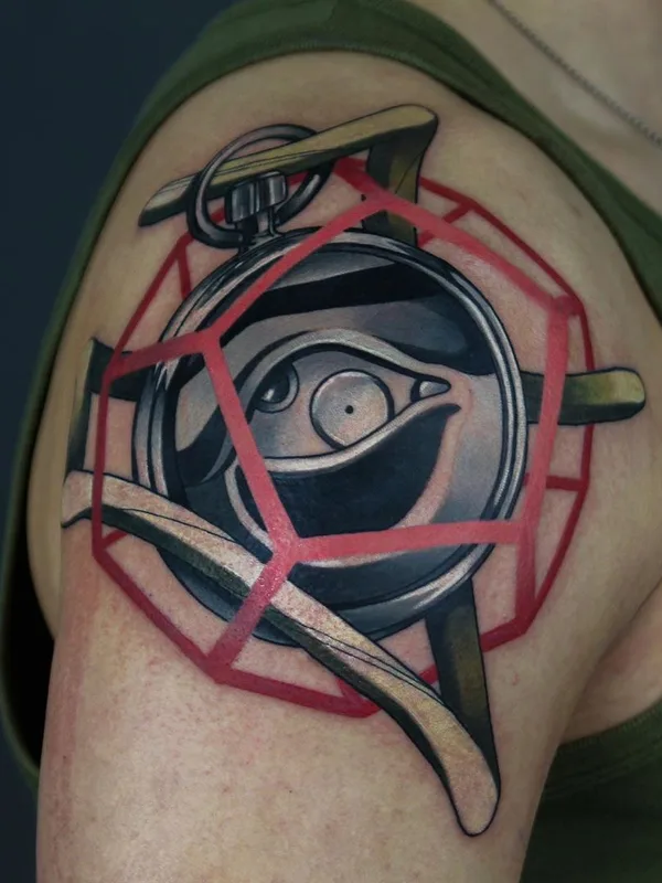 color geometric tattoo on shoulder #35555 | Tattoo Artist Югин Жёстко