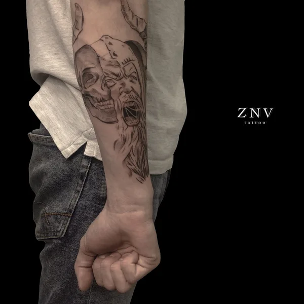 Black & Grey tattoo by Александр Зиновьев in Moscow
