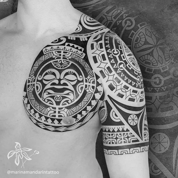 Polynesian tattoo by Марина Мандарин in Нижнекамск