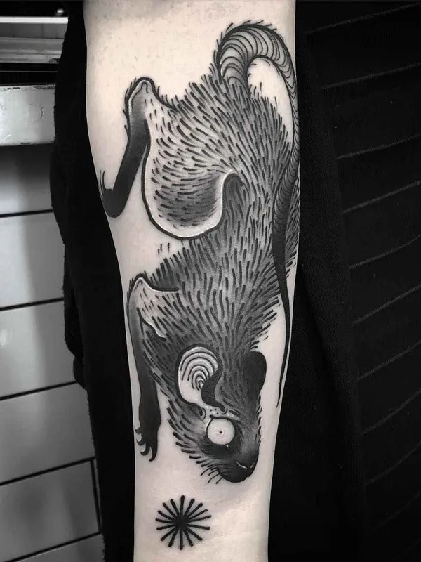 black and grey blackwork tattoo on forearm #16839 | Tattoo Artist Laura Yahna