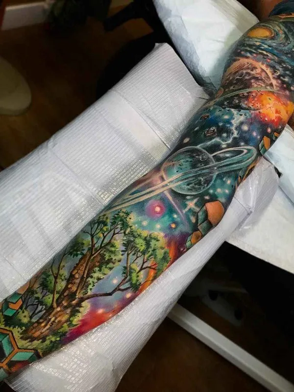 color realism татуировка на full sleeve #17426 | Тату мастер Derek Turcotte