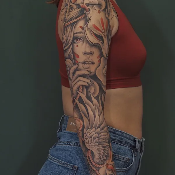 Graphic tattoo by Daria More  in Köln