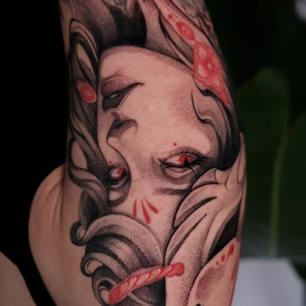 Graphic tattoo by Daria More  in Köln