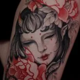 female color japanese Tatuagem em upper arm #71490 | Tatuador Daria More 