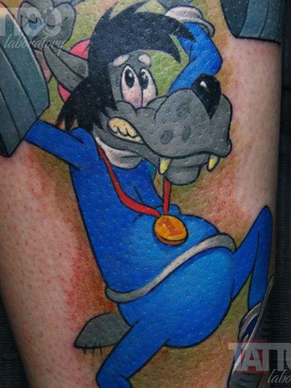 color cartoon tatouage sur forearm #31809 | Artiste tatoueur Max Drugger
